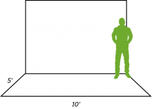 Illustration representing approximate size of medium 5x10 self-storage unit.