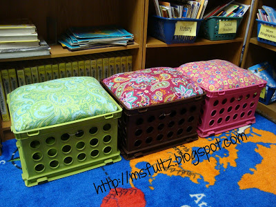 Milk crates being used for storage