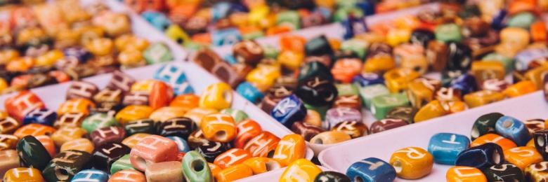 Beads with letters