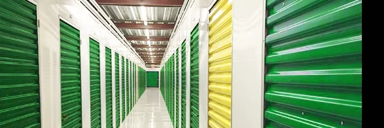 Hallway storage units at a Storage Post store