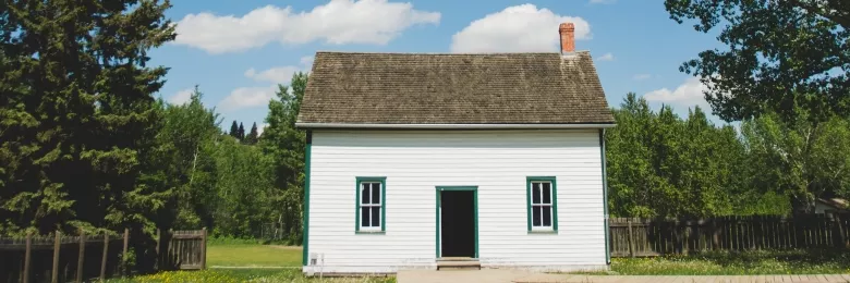 A modest white house
