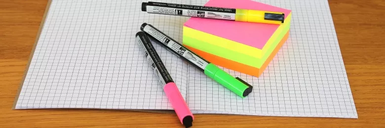 Office supplies on a table